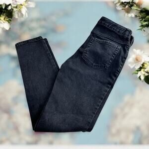 Girl's Cat & Jack Black Super Skinny Jeans Sz 14 Inner Adjustable Waist Pants